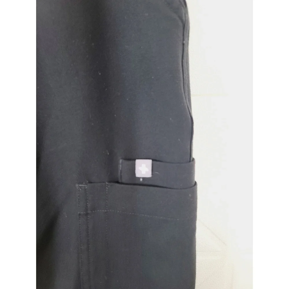 Figs HW Yola Scrub Pants, drawstring waistband stretchy Women, Size XS Black.